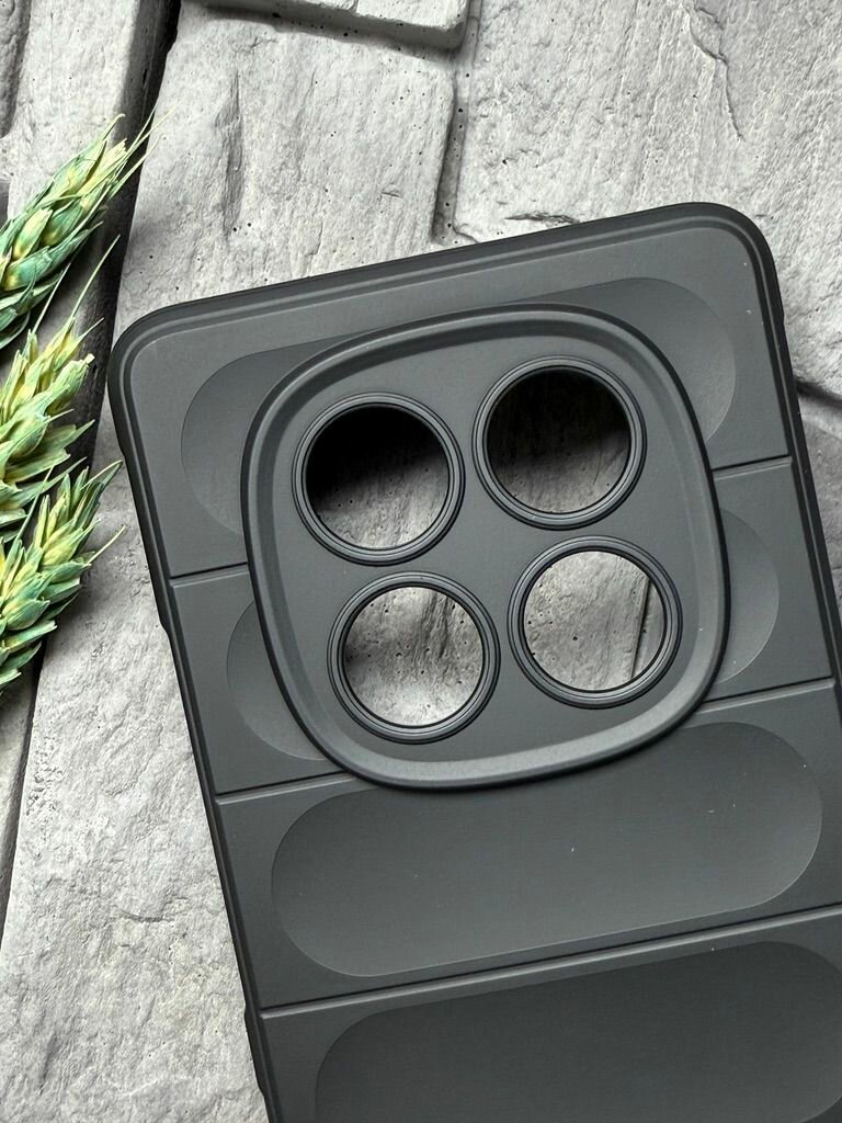 Картинки Чехол противоударный для Xiaomi Redmi Note 14 Pro / Poco X7 ( Сяоми Редми Ноут 14 Про / Поко Х7 ) с защитой камеры, черный матовый