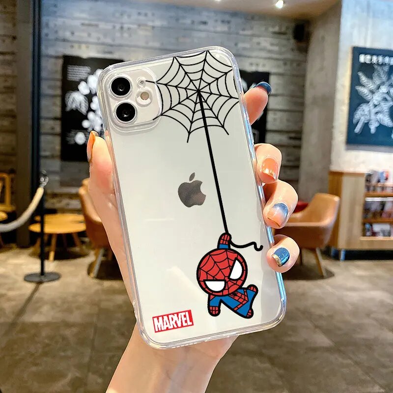 Милый чехол с рисунком Marvel Человек-паук для Apple iPhone 11 Pro Max 13 6s 7 SE X XS 12 Mini XR 8 Plus 14 Pro 12 Mini 12Pro Max 7, мягкий чехол, PTTM-CLS01, iPhone 14 Pro