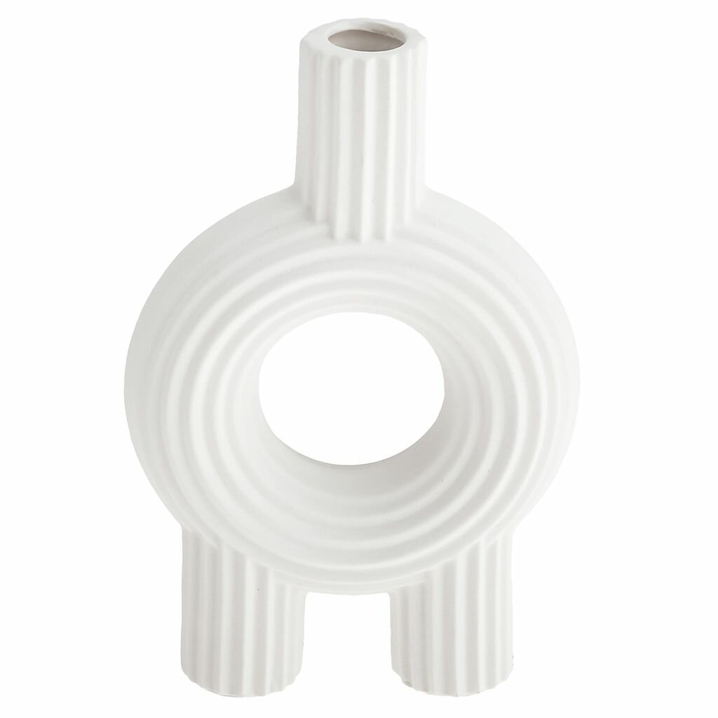 Ваза настольная керамическая "Кабо-Верде" 800мл, белый, фактурная глазурь