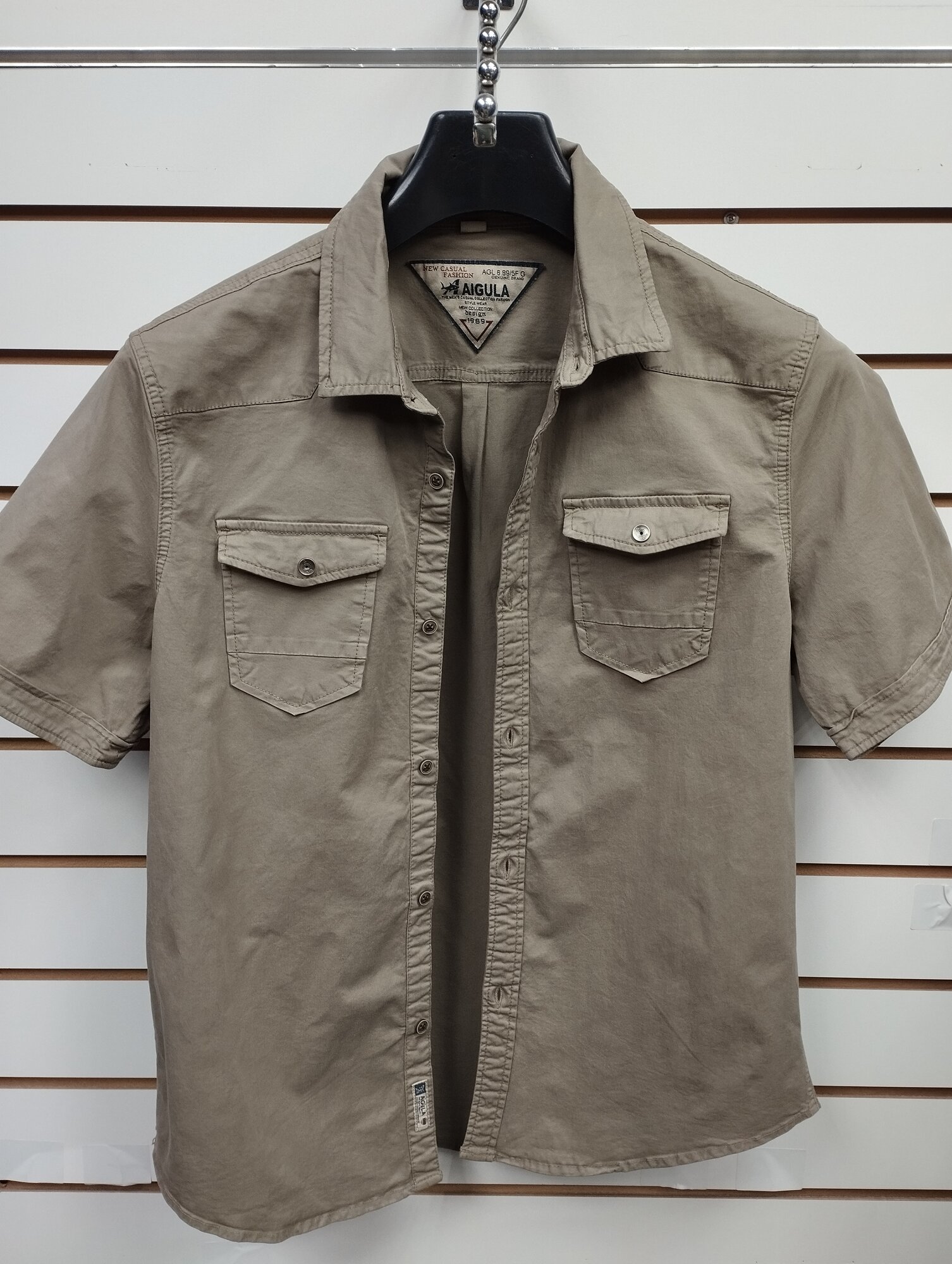Рубашка AIGULA короткий рукав, размер 54, бежевый — фото 1