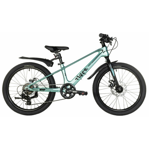 Велосипед Novatrack Tiger 20 (2024), рама магниевый сплав, на рост 115-130 см, зеленый
