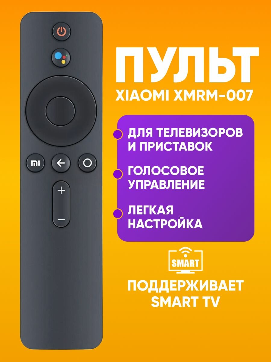 Универсальный пульт XMRM-007 для телевизора Xiaomi и SMART TV / Пульт для смарт телевизоров сяоми с голосовым поиском