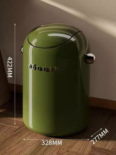 Изображение товара Ретро-зеленый, с встряхивающейся крышкой, мусорное ведро, 15 литров