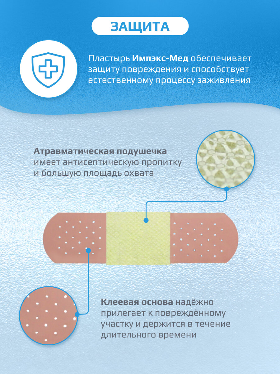 Изображение Лейкопластырь бактерицидный на полимерной основе / пластырь медицинский универсальный 1,9 х 7,2 см, 50 штук