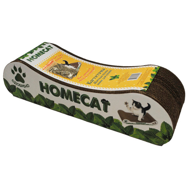 Когтеточка HOMECAT Мятная волна MINI для кошек (гофрокартон) 12 см — фото 1