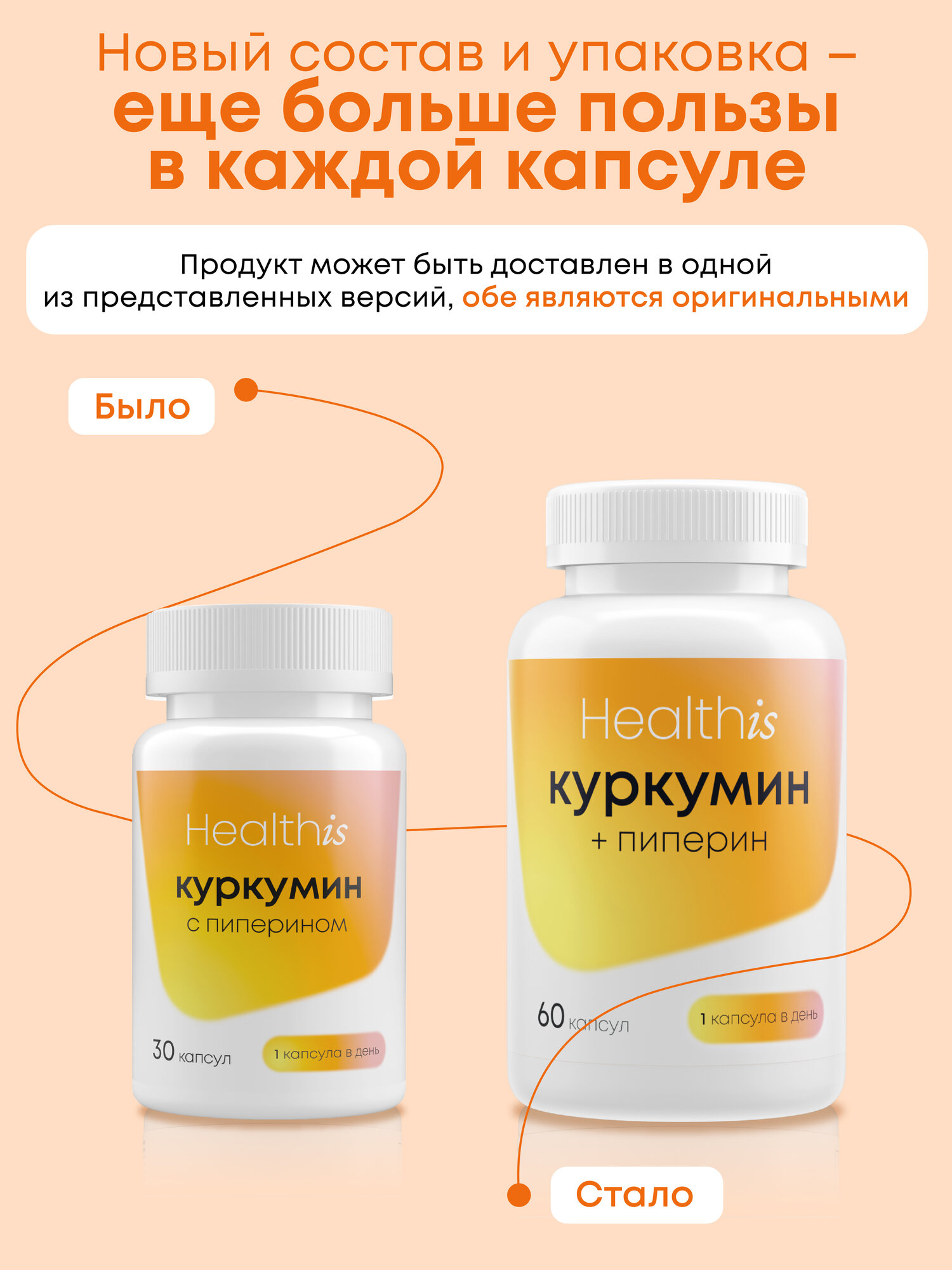 Куркумин с пиперином (биоперином) в капсулах для иммунитета, печени и суставов 60 — фото 1