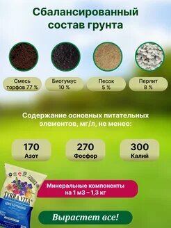 Грунт Terra Vita "Живая Земля", цветочный, для выращивания всех видов цветов, на основе торфа. 10 литров — фото 1