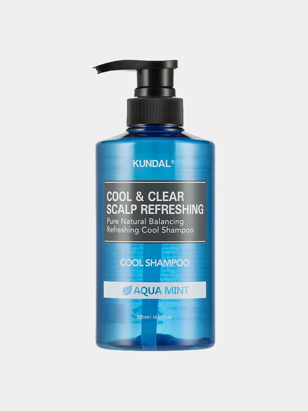 KUNDAL шампунь для волос освежающий, COOL, CLEAR SCALP REFRESHING SHAMPOO, AQUA MINT, 500 мл — фото 1