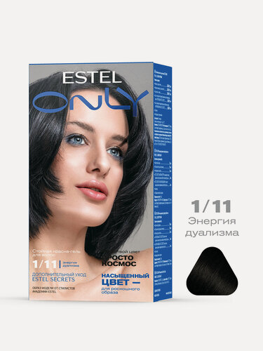 Изображение товара Набор для окрашивания волос ESTEL Only краска 1.11 иссиня-черный и оксид 6%