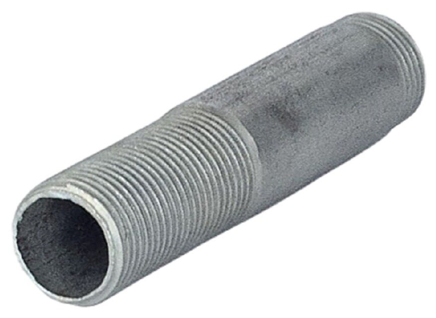 Сгон КАЗ Ду15 прямой наружная резьба из стали с оцинкованным покрытием диаметр 1/2дюйма длина 100мм / водоснабжение
