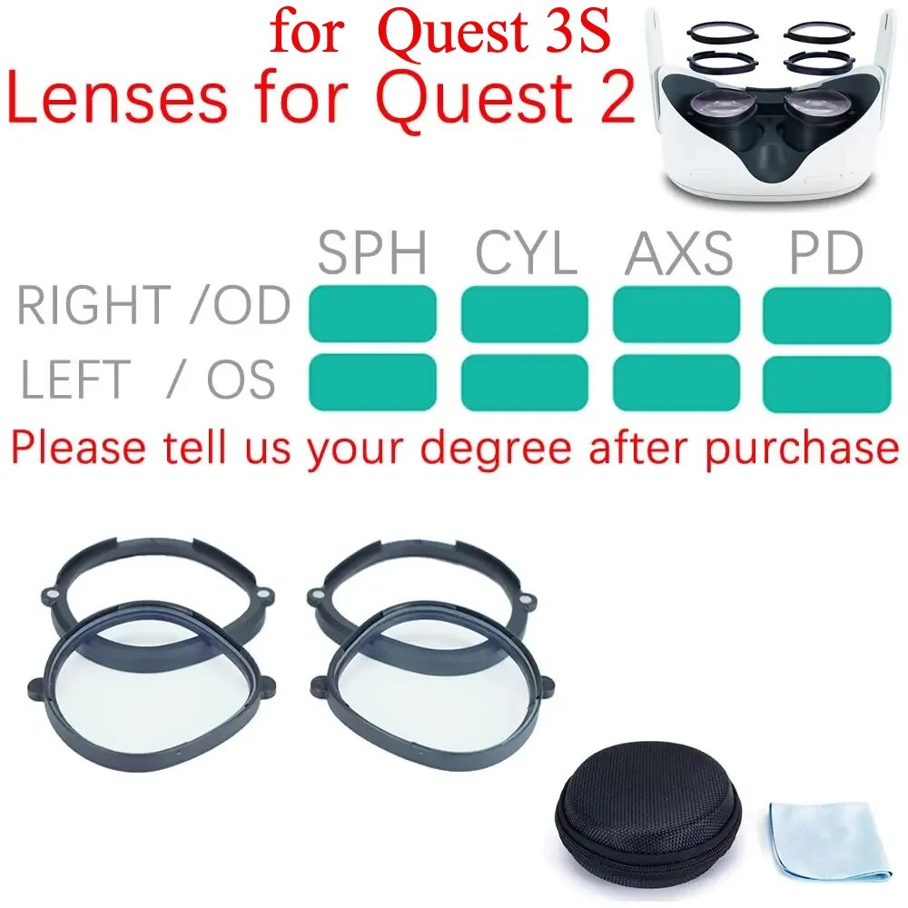 Защитные линзы для VR очков RCNZMT, for Quest 2 Quest 3S