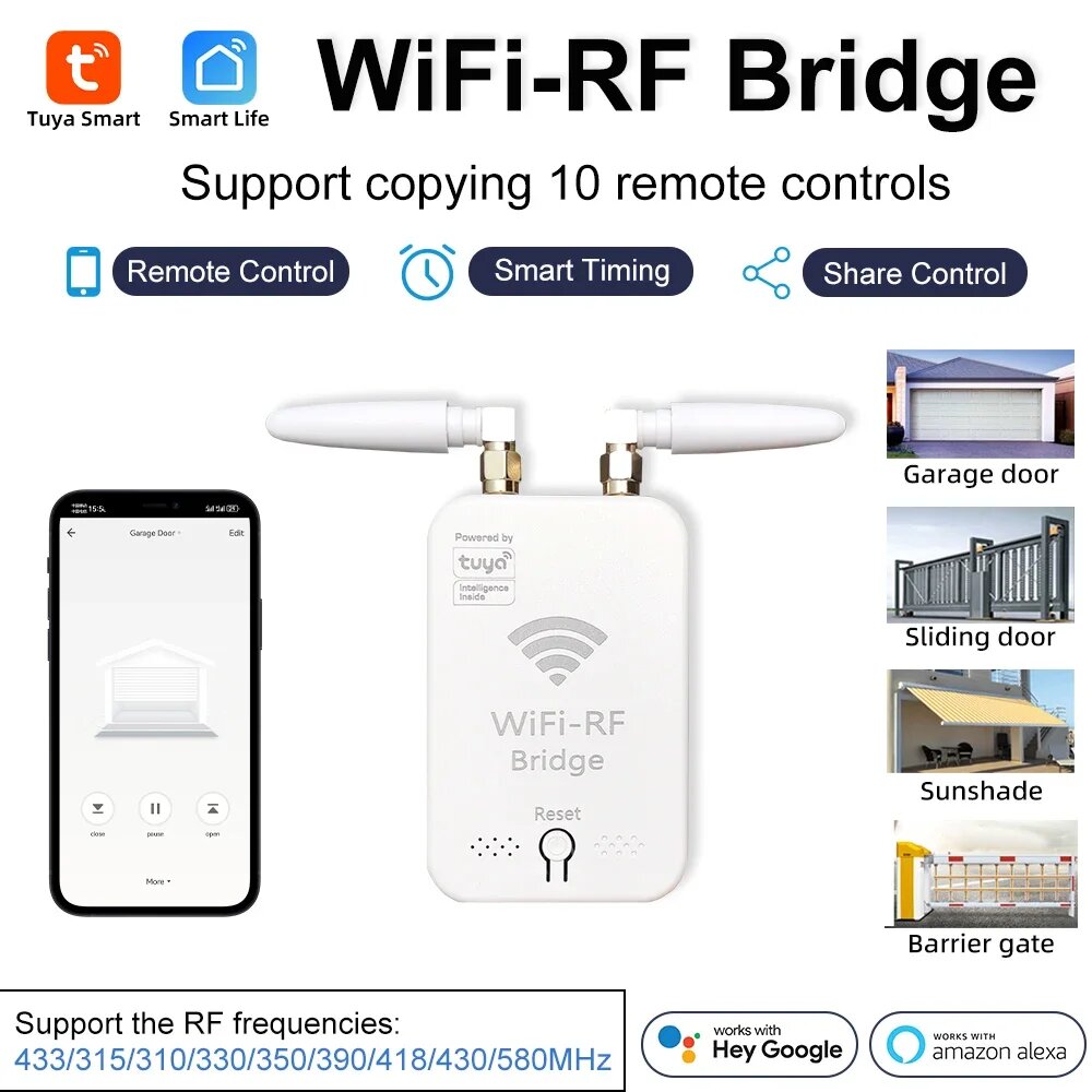 ZSVIOT Tuya Smart Wi-Fi RF Дубликатор Дистанционное Управление Копия Для Электрических Дверей Рулонная Дверь Штора Тент Солнцезащитный Козырек Пульт Дистанционного Управления AU Plug
