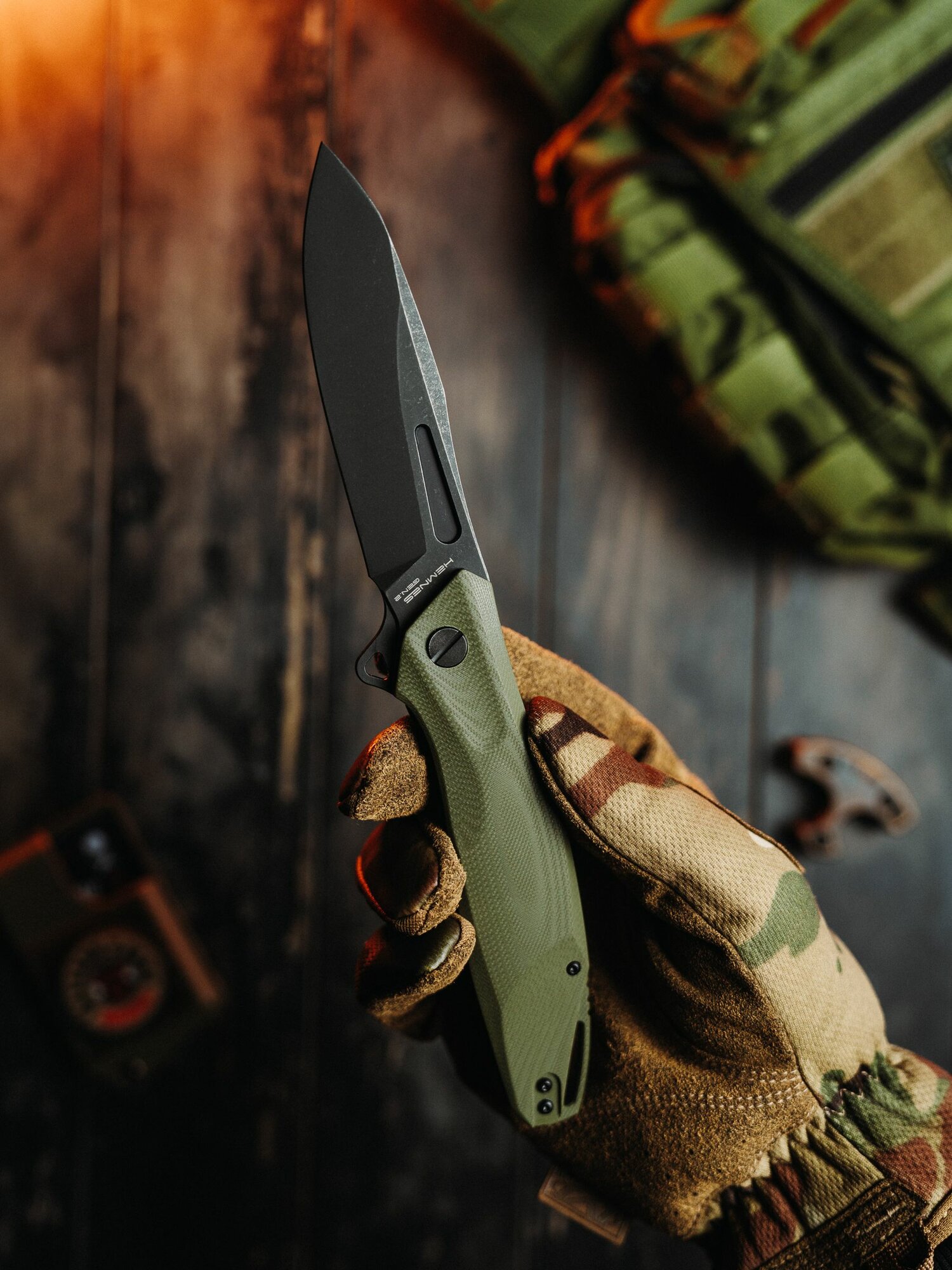 Нож складной Hemnes Gen. 2 Olive