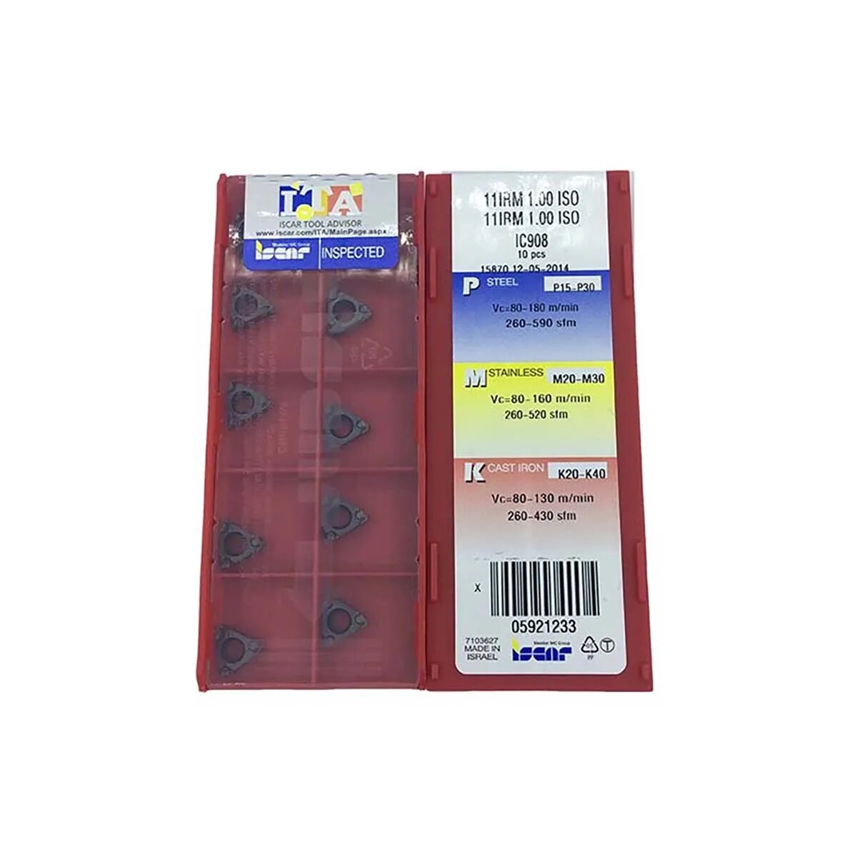 100% оригинальные 11IRM 1,25/1,50/1,75/2,00/3,00 мм ISO IC908 твердосплавные резьбовые вставки для токарной обработки с ЧПУ, 11IRM1.50ISO IC908