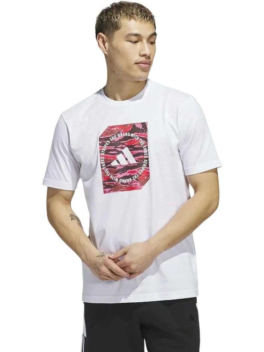 Футболка adidas Camo Shape Graphic Tee, размер XL, белый,