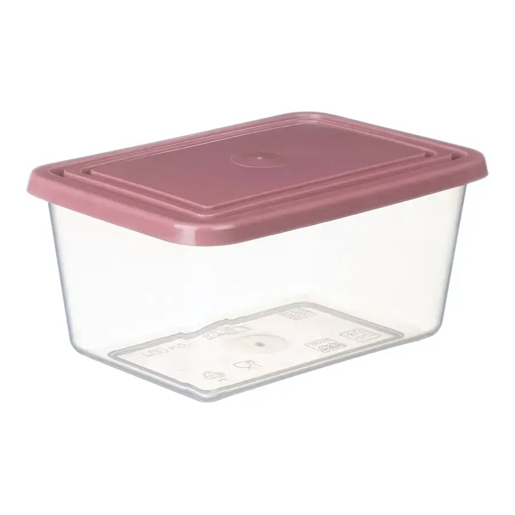 Контейнер для хранения продуктов прямоугольный 08л прозрачный корпус/крышка в ассортименте 72х112х154см пластик