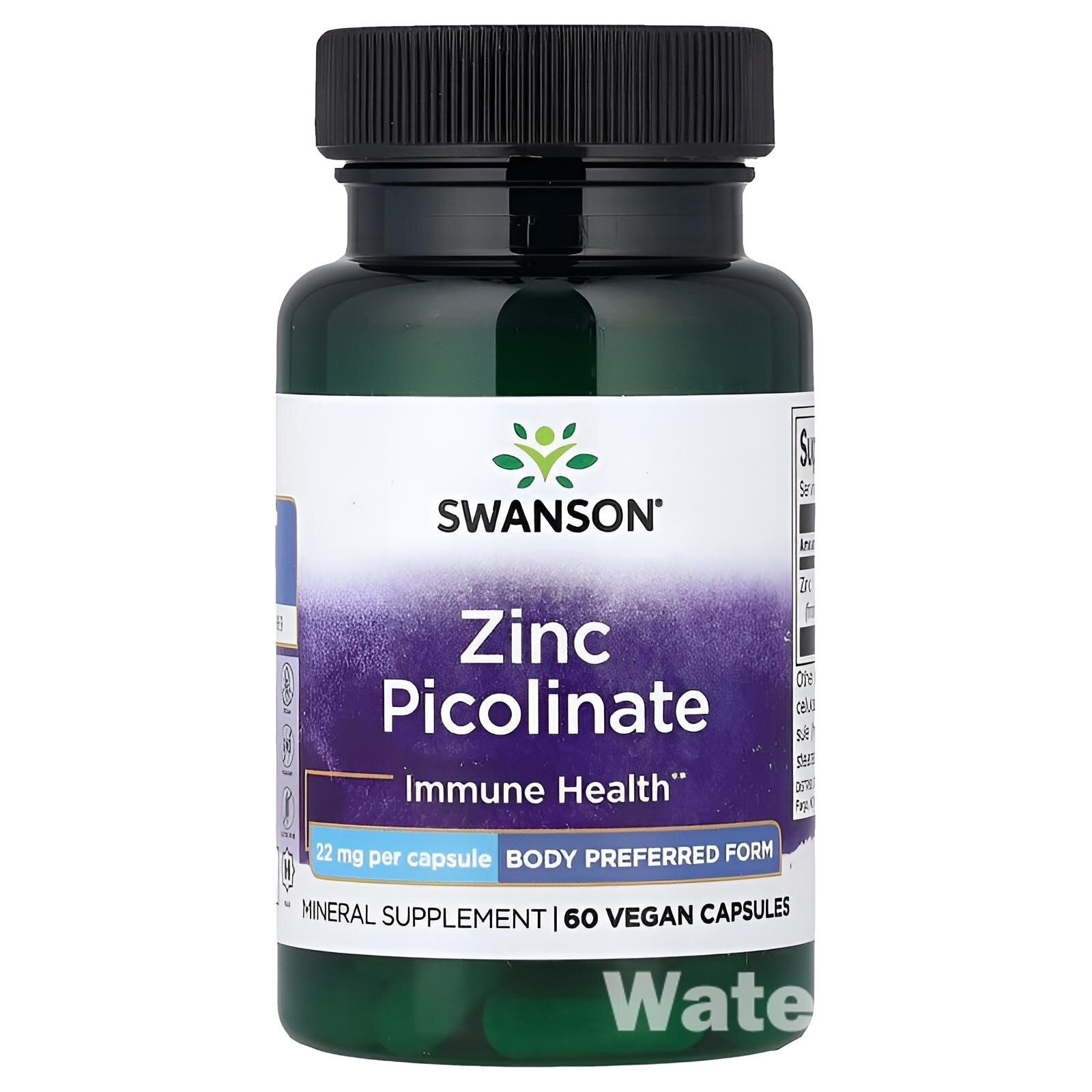 Swanson Zinc Picolinate 22 mg (60 капсул) — для иммунитета, здоровья кожи, волос, ногтей, гормонального баланса