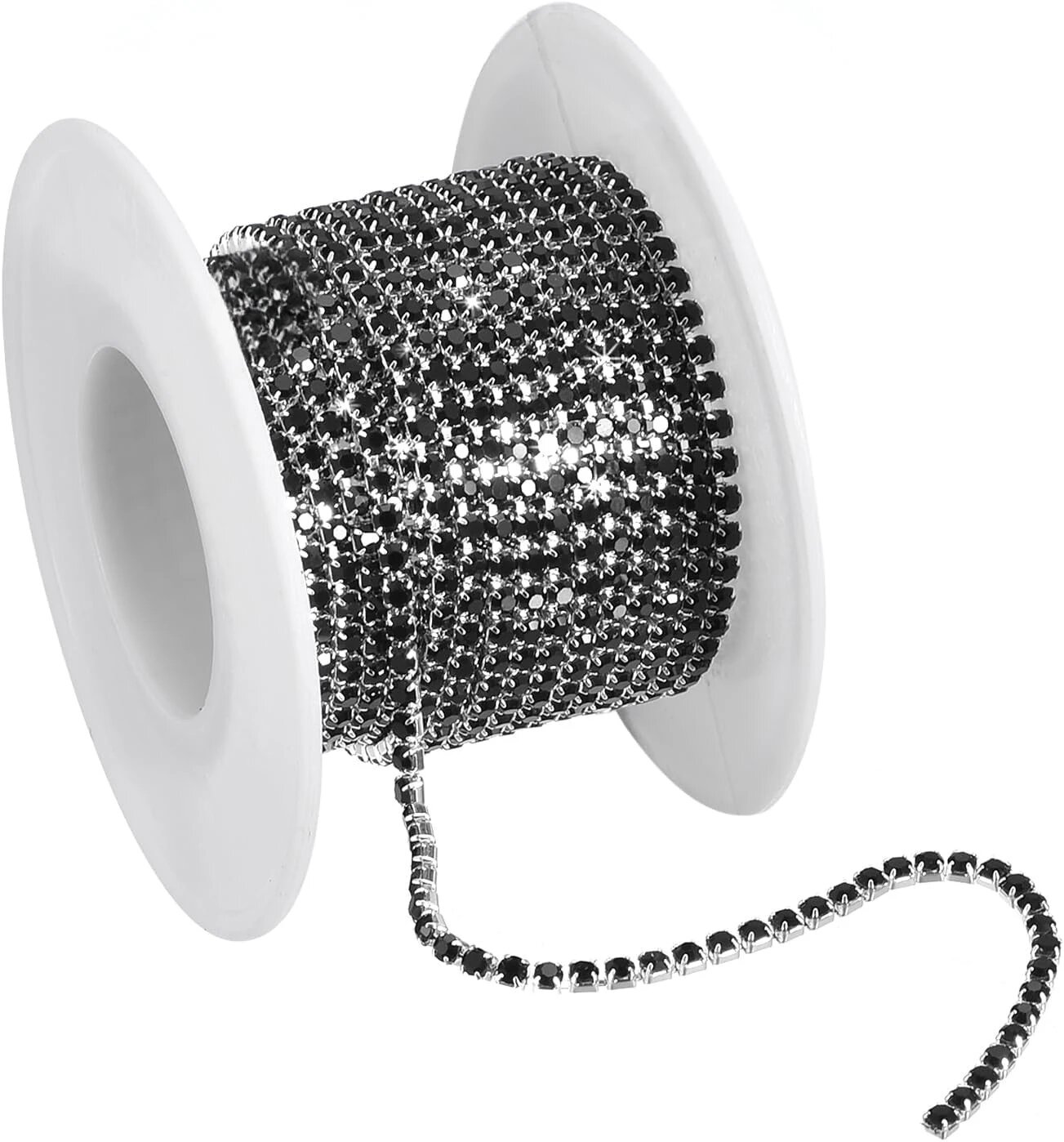 Цепочка с кристаллами 2 мм для рукоделия black SS6.5 2mm 10meter
