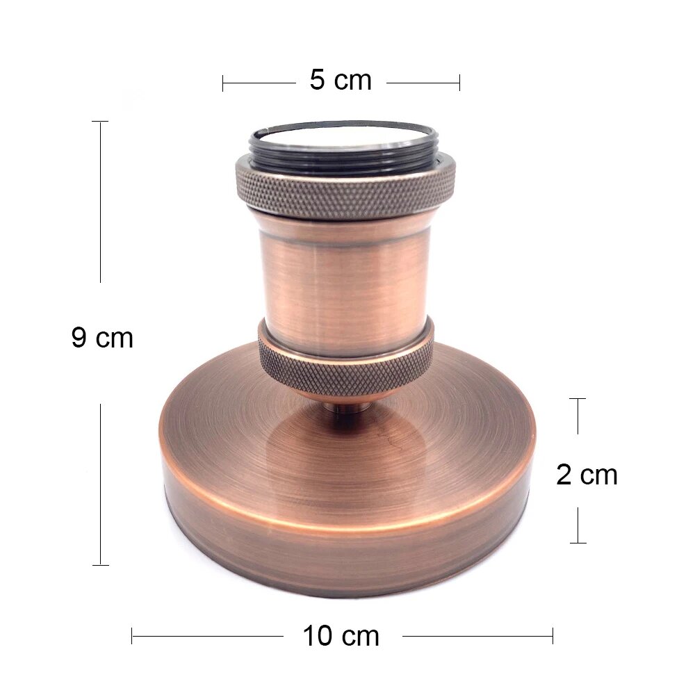 Винтажный металлический патрон для лампы E27 GANRILAND Red Bronze