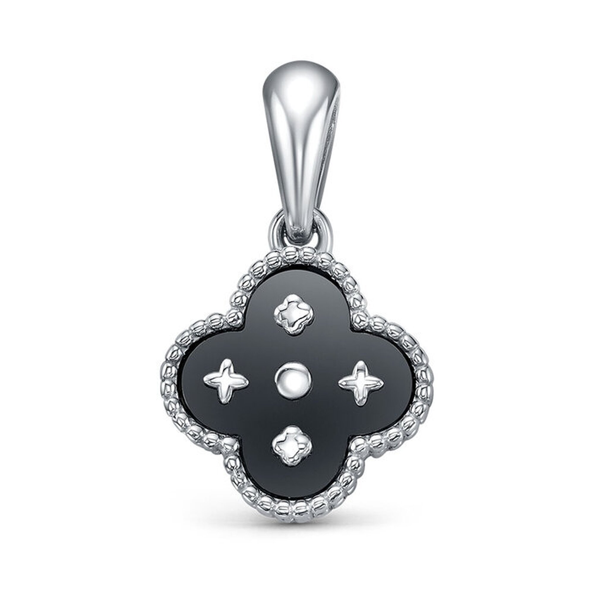 Подвеска, серебро, 925 проба, родирование, оникс