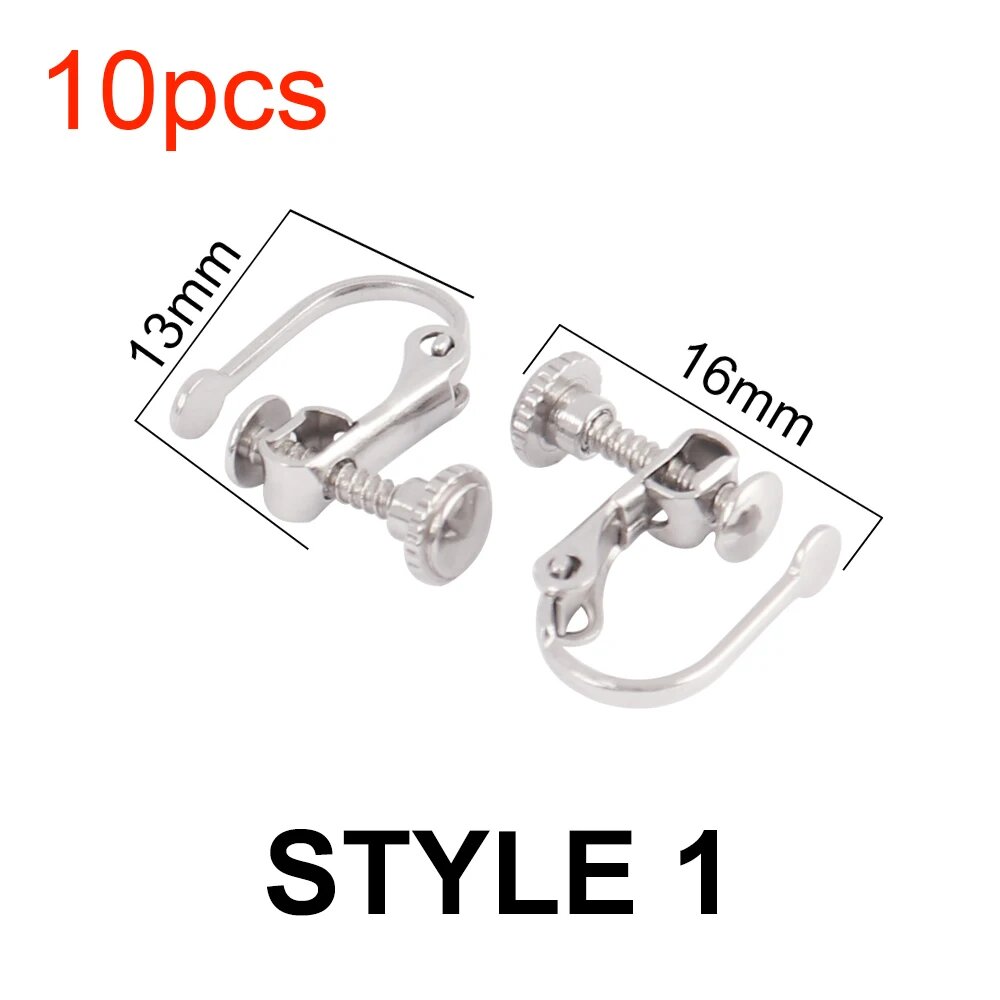 Комплект зажимов для сережек HXD 10 шт нержавеющая сталь серебристый/золотой