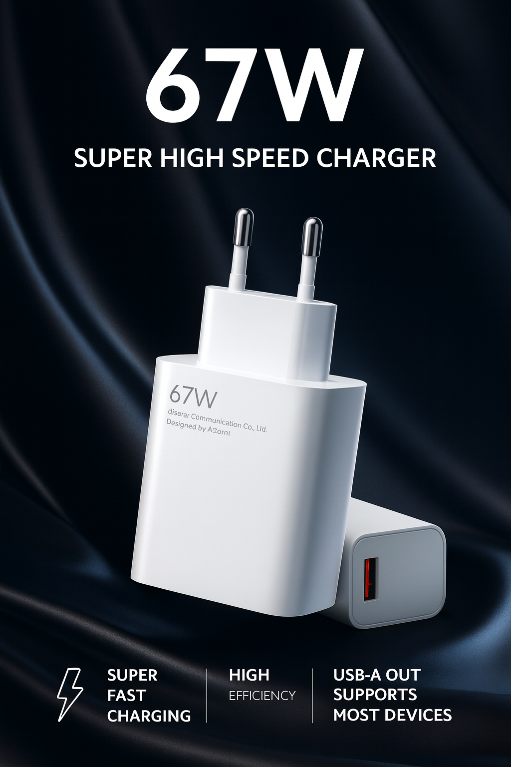 Сетевое зарядное устройство Xiaomi 67 Вт Turbo Charge, белый блок питания