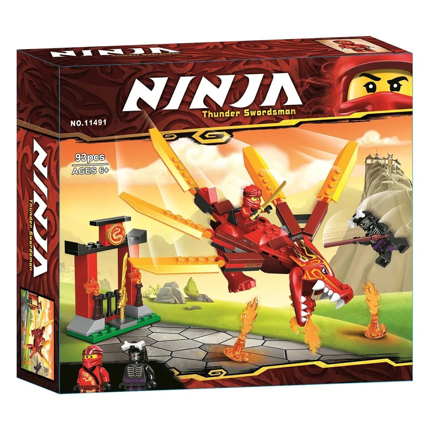 Конструктор LARI  BELA  Ninja  Огненный дракон Кая  93 дет   11491    совместим с 71701