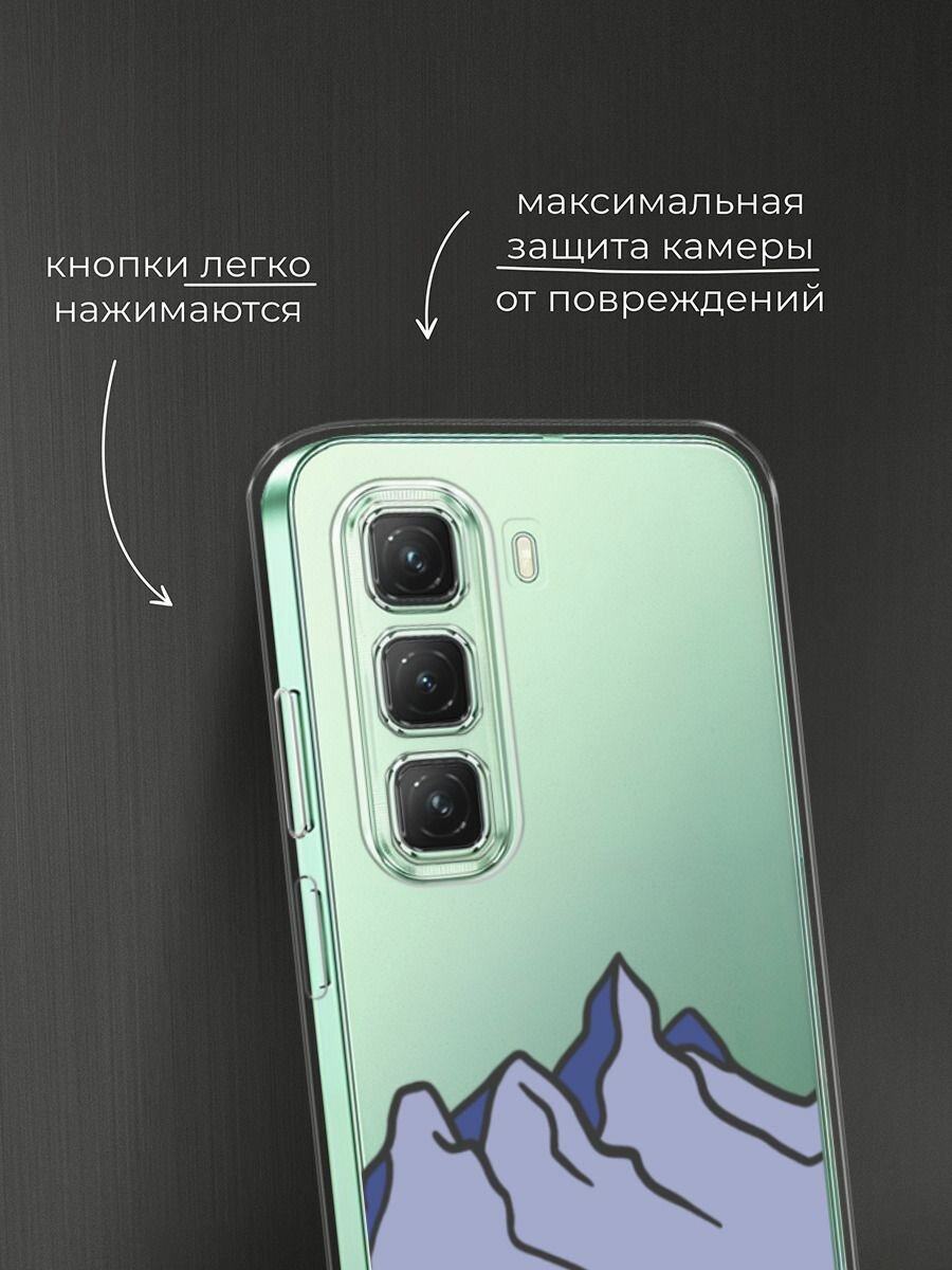 Чехол на Infinix Hot 50 4G / Инфиникс Хот 50 4G с принтом "Гора", прозрачный — фото 1