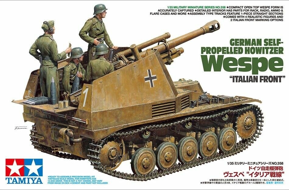 Tamiya 35358 1/35 Немецкий Самоходные гаубицы Wespe SdKfz.124 сборная модель