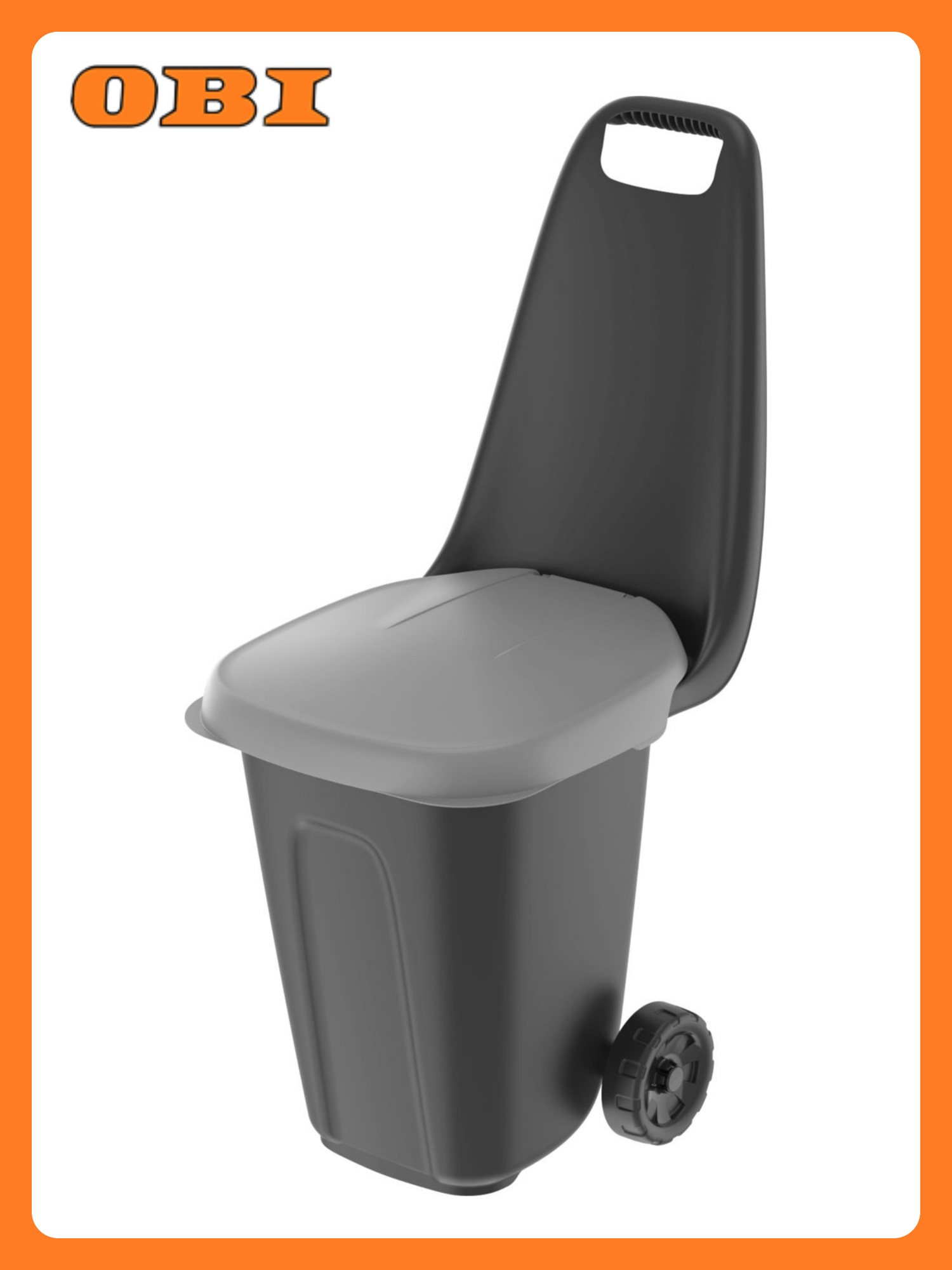 Тележка садовая с зажимом для пакета и крышкой 38 л.