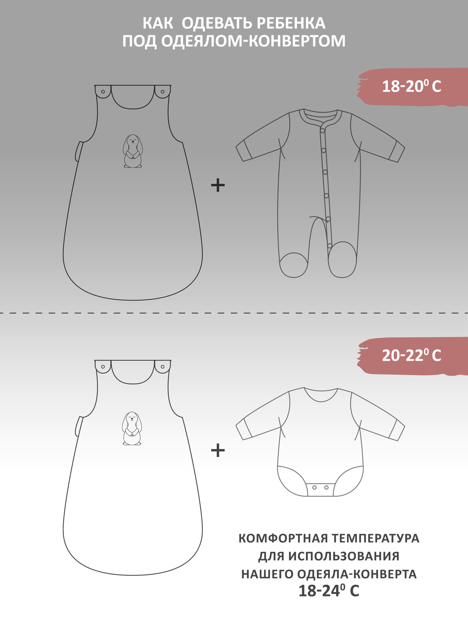 Спальный мешок одеяло конверт утепленный для новорожденных, светло-розовый — фото 1