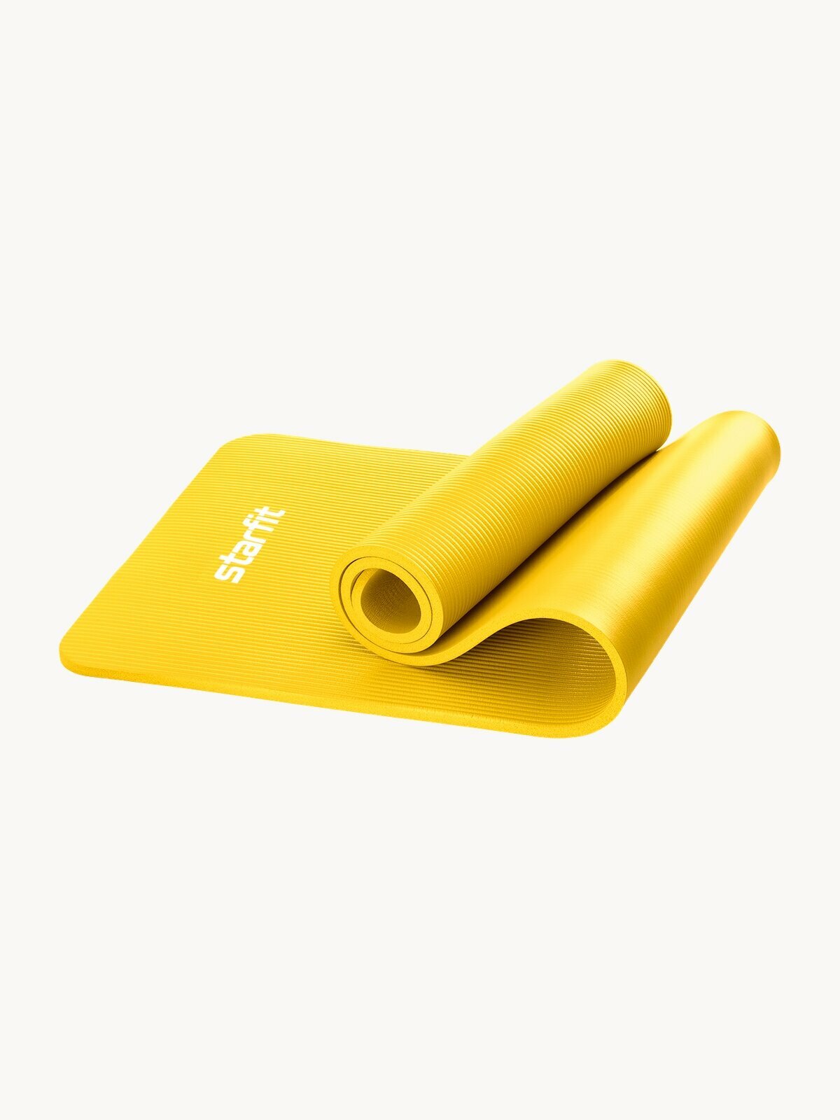 Коврик для йоги и фитнеса STARFIT FM-301 NBR, 1,5 см, 183x58 см, желтый