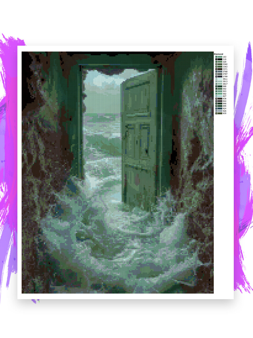 Алмазная мозаика без подрамника - вышивка Море за дверью 40 х 50 см