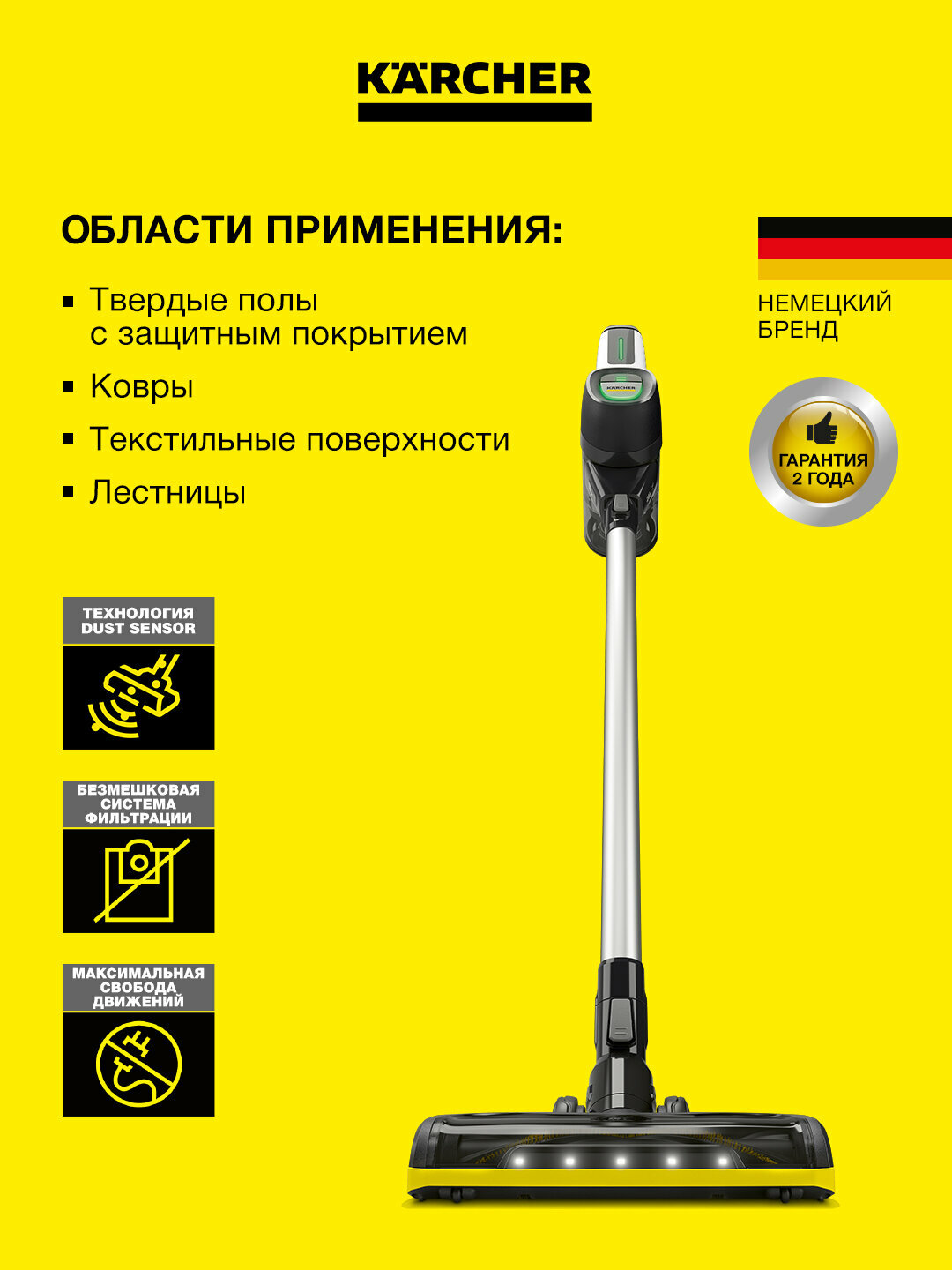Пылесос Karcher VC 7 YourMax, аккумуляторный, сухая уборка, 25.2 В — фото 1