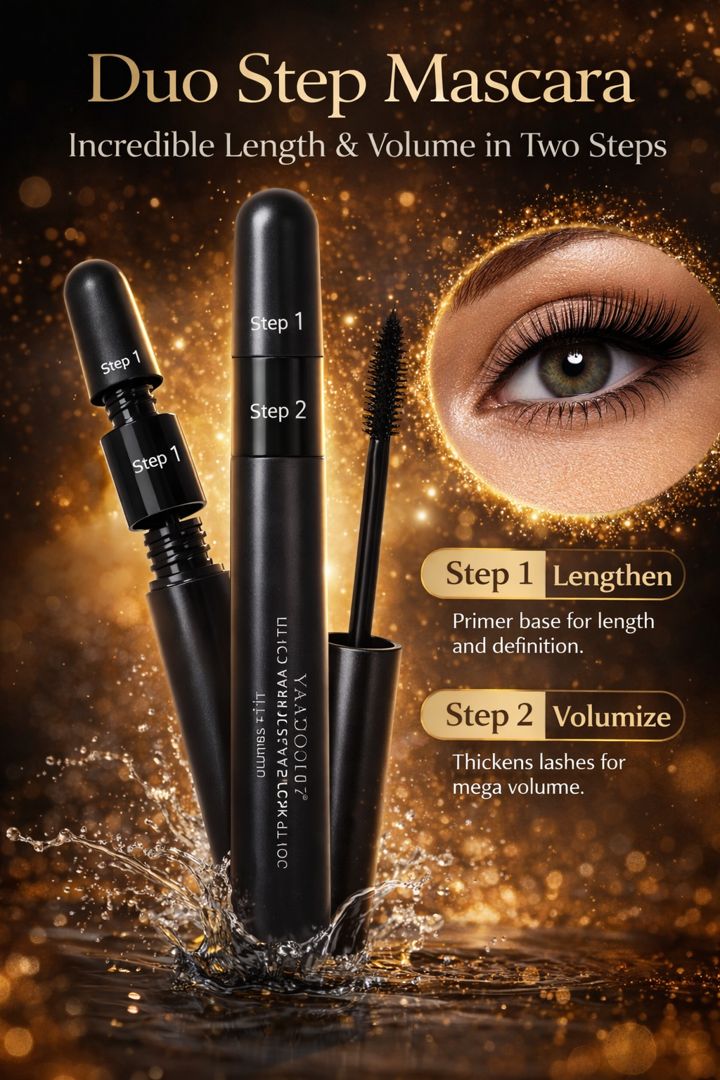 Тушь Dream, для ресниц, водостойкая, эффект удлинения и объема, черная