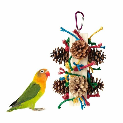 Птичья игрушка сосновая шишка красочный кластер для африканской кореллы Conure шлифования зубов 1346₽