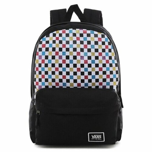 Рюкзак Vans WM GLITTER CHECK REALM Backpack 15L BLACK/MULTICOLOR (VN0A48HGUX91), цвет мультицвет, 22 л.