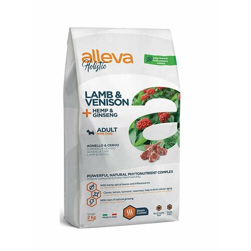 ALLEVA HOLISTIC Корм сухой для взрослых собак с ягненком и олениной. Мини 2 кг