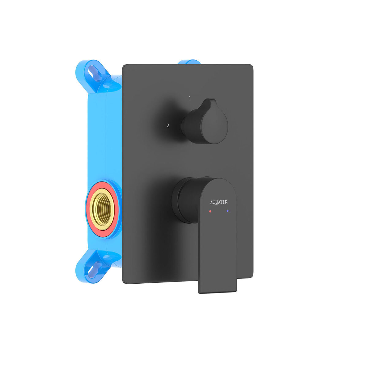 Смеситель Aquatek Лира для ванны 2 режима (внешняя и скрытая часть), матовый черный AQ1446MB