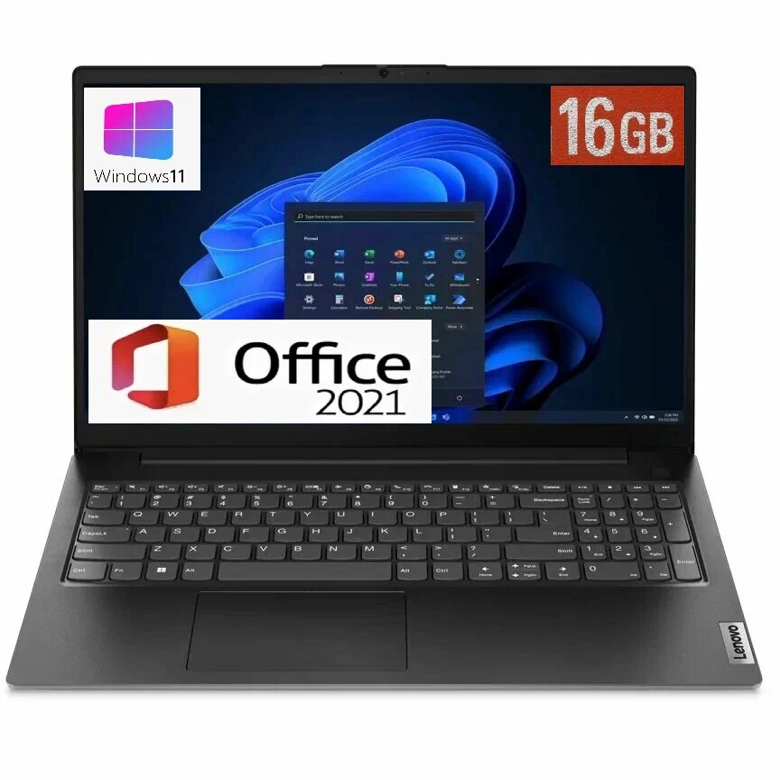 Ноутбук Lenovo V15, IPS FHD 15.6" Intel Core i5-13420H, 16 ГБ, SSD 512 ГБ, Intel HD, Win 11 PRO+MS Office, рус. клав.
