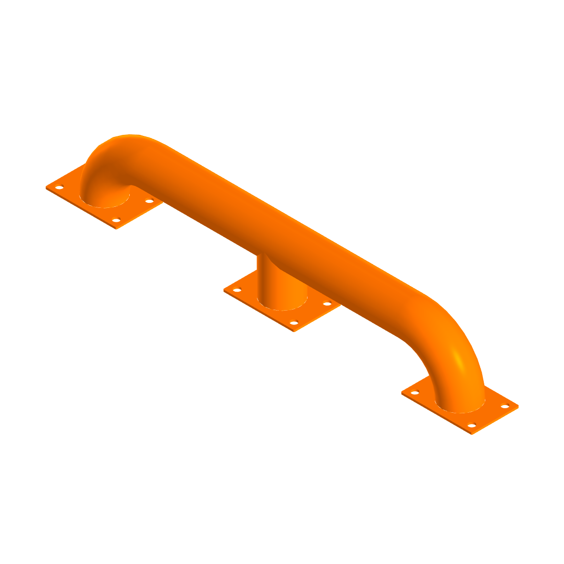 Колесоотбойник защитный усиленный 90 см. металлический дорожный для защиты парковки склада двора от колес автомобиля оранжевый.