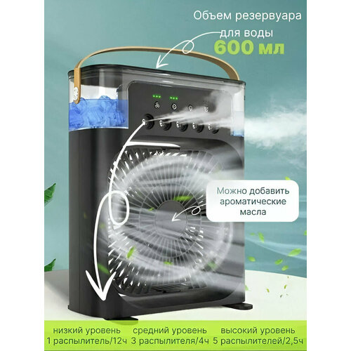 Настольный вентилятор с увлажнителем воздуха для дома черный беспроводной кондиционер для офиса 799₽