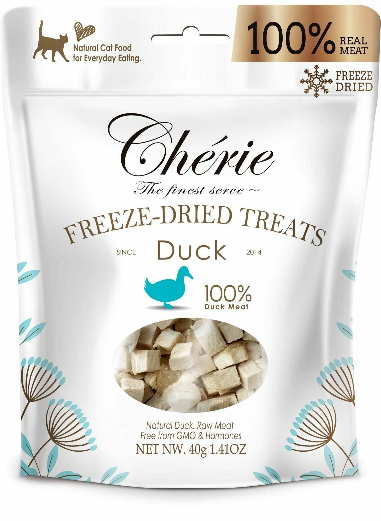 Лакомство для кошек Pettric Cherie кусочки сублимированной утки 40 гр