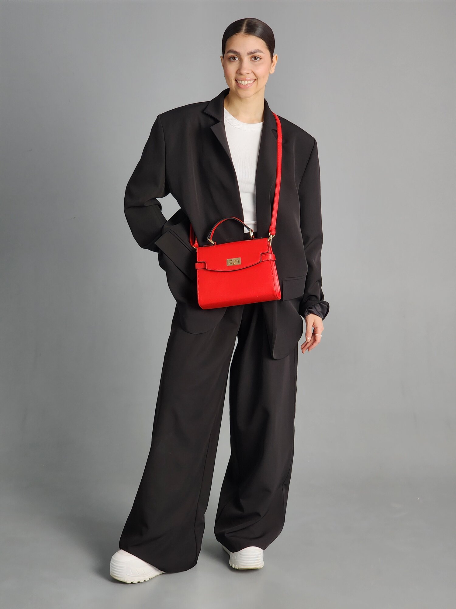 Сумка кросс-боди Evangelina May, фактура матовая, зернистая, красный — фото 1