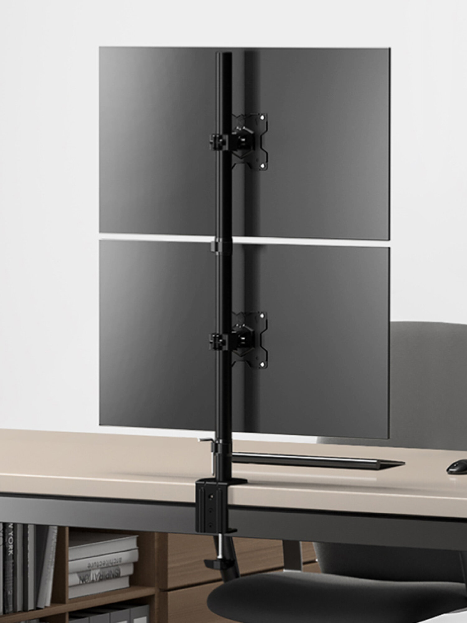 Кронштейн для двух мониторов ONKRON D208E настольный, диагональ 13"-34", 2 по 8 кг, черный — фото 1
