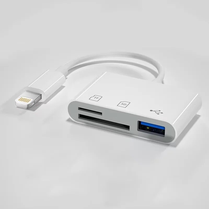 Устройство чтения карт SD 5-в-1 Адаптер Lightning/Type C к USB 3.0/SD/TF Устройство чтения карт памяти для iPhone iPad MacBook Samsung Android, for iOS Card Reader