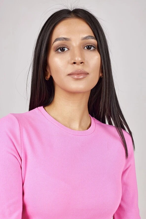 Лонгслив Selfie, размер S, , розовый — фото 1