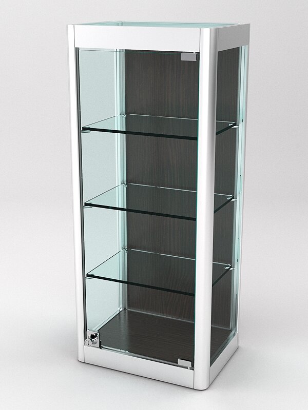 Витрина из профиля настенная "вайб ИКС" №5-3П-ДСП-220 (задняя стенка ДСП), Дуб Венге