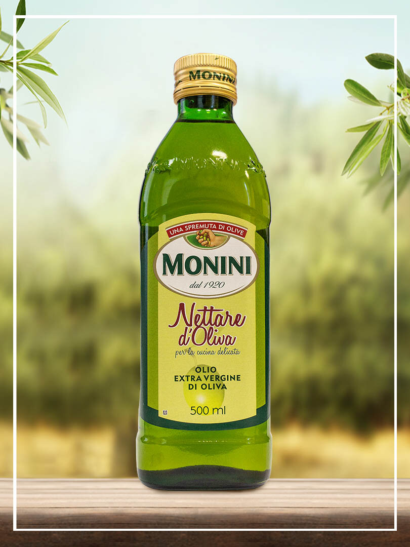 Оливковое масло Monini Extra Virgin "Nettare dOliva" нерафинированный 0,5 л — фото 1