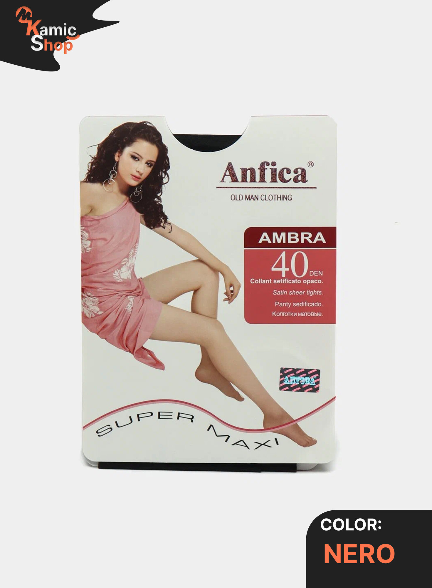 Колготки Anfica для полных, 40 den, nero